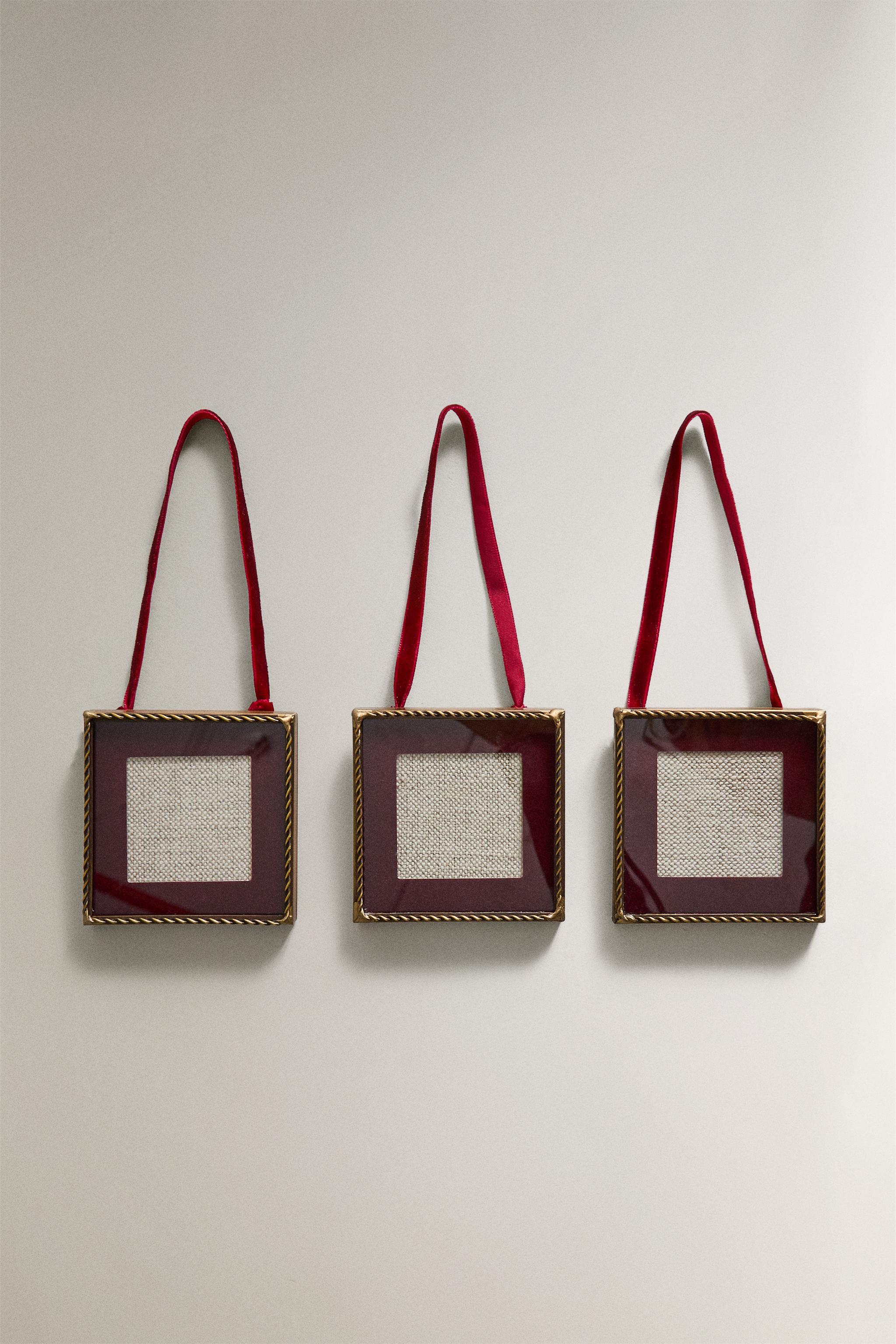 SET OF CHRISTMAS TREE FRAMES ORNAMENTS (SET OF 3)